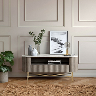 Amelie Grey Fluted TV Unit