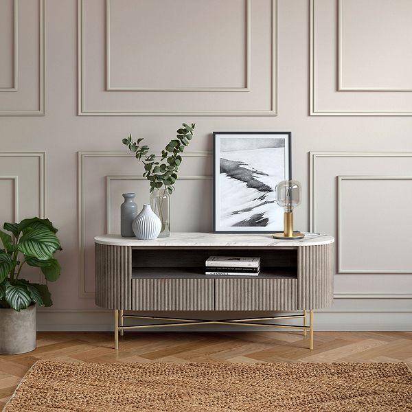 Amelie Grey Fluted TV Unit
