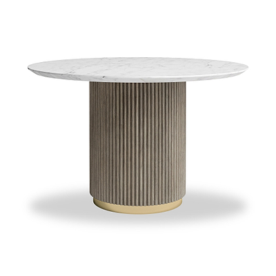 Amelie Grey 120cm Fluted Round Dining Table