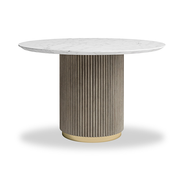 Amelie Grey 120cm Fluted Round Dining Table