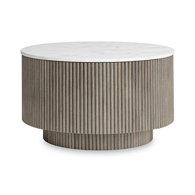 Amelie Grey Fluted Round Coffee Table