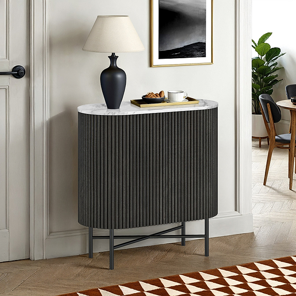 Milo Mango & Marble Fluted Mini Sideboard