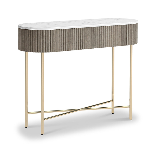 Amelie Grey Fluted Console Table