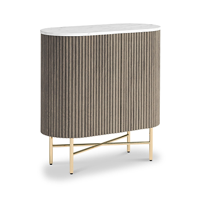 Amelie Grey Fluted Mini Sideboard