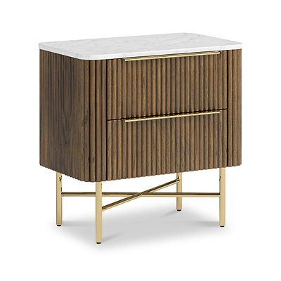 Milo Mango & Marble 2 Drawer Bedside