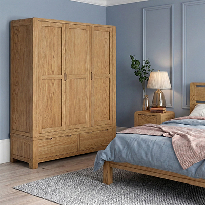 Harvey Oak Triple Wardrobe