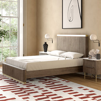 Amelie Grey Fluted Bed