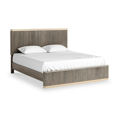 Amelie Grey Fluted Bed