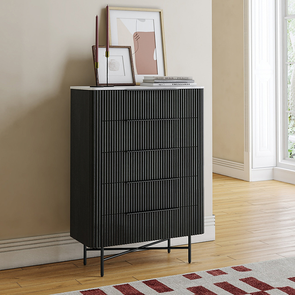 Milo Mango & Marble 5 Drawer Chest