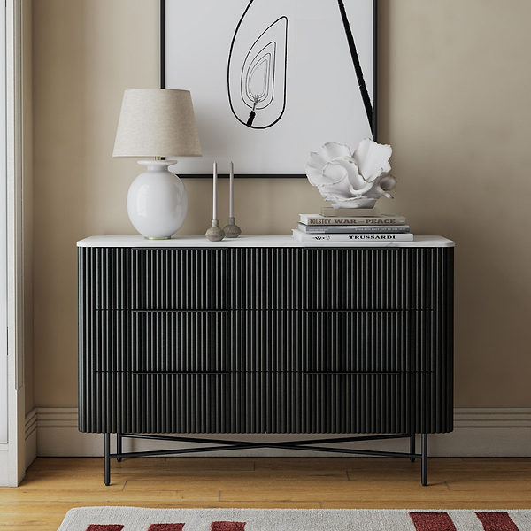 Milo Mango & Marble 6 Drawer Chest