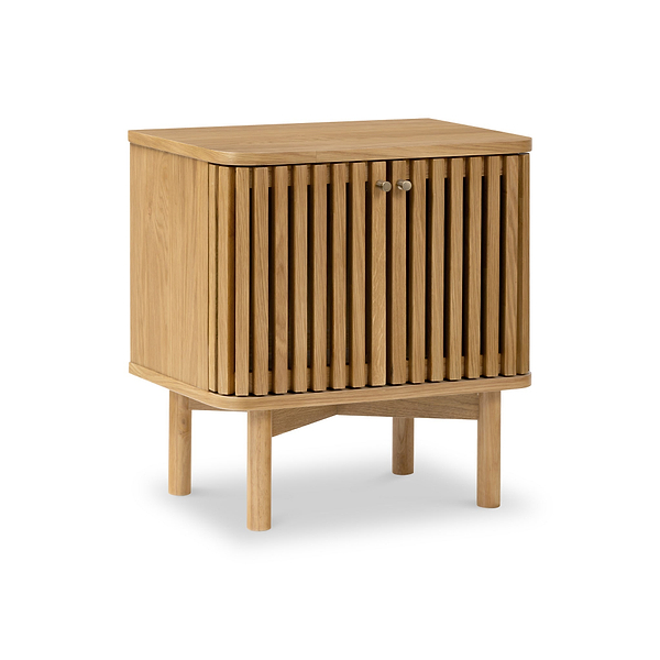 Shorwell Oak Slatted 2 Door Bedside Table