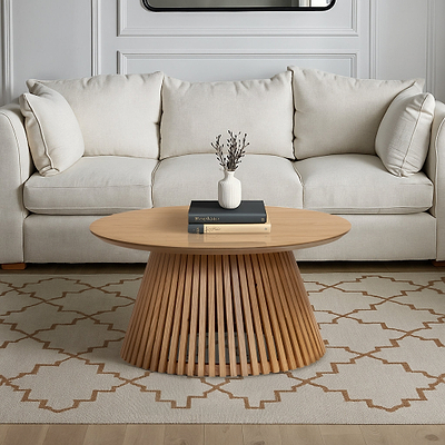 Shorwell Oak Slatted Round Coffee Table