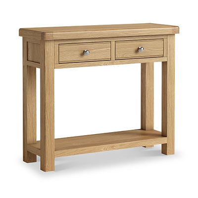 Portland Oak 2 Drawer Console Table