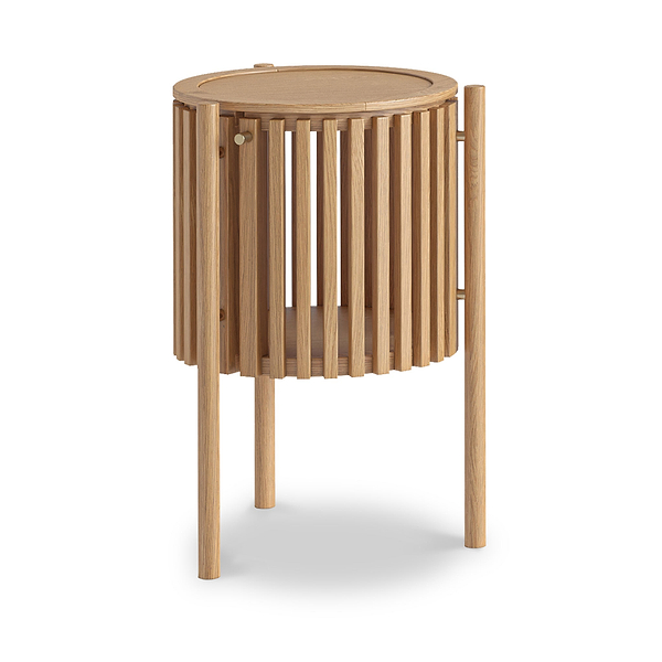 Shorwell Oak Slatted Story 1 Door Side Table