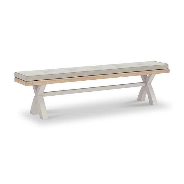 Penzance Stone Grey Cross Leg Bench