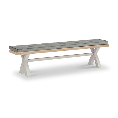 Penzance Stone Grey Cross Leg Bench