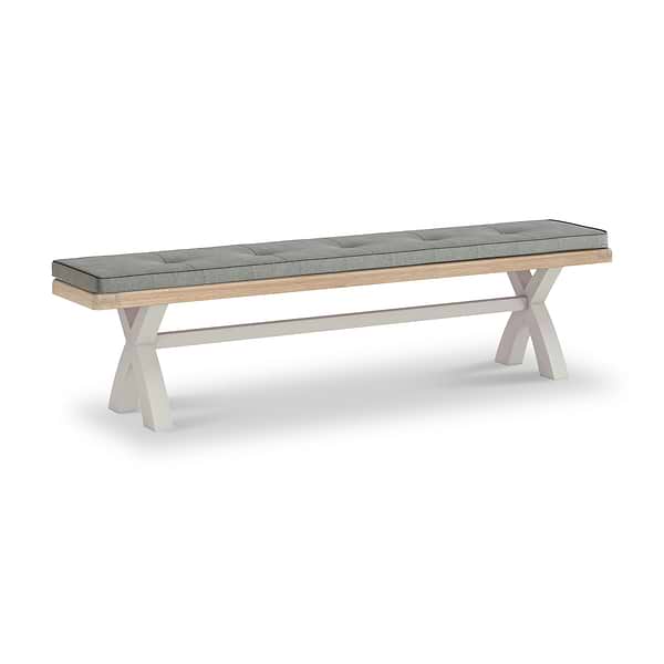 Penzance Stone Grey Cross Leg Bench