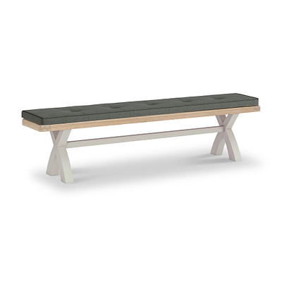Penzance Stone Grey Cross Leg Bench