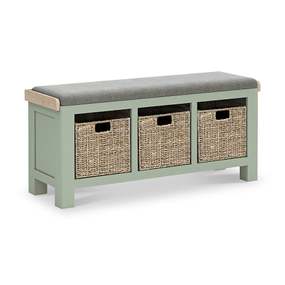 Penzance Sage Storage Bench with Baskets