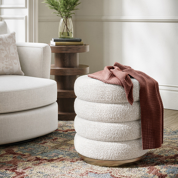 Mylor Oak Upholstered Foot Stool