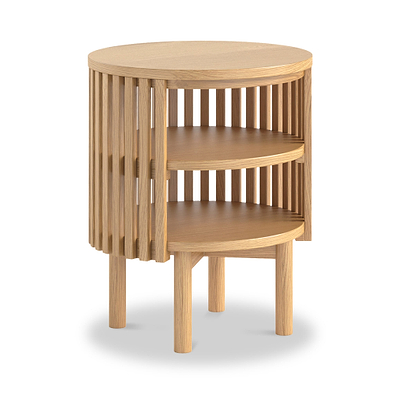 Shorwell Oak Slatted Open Shelf Side Table
