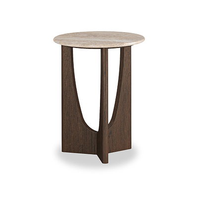 Mylor Travertine Top Side Table