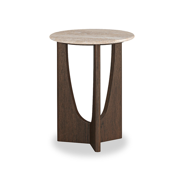 Mylor Travertine Top Side Table