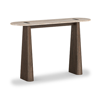 Mylor Travertine Top Console Table