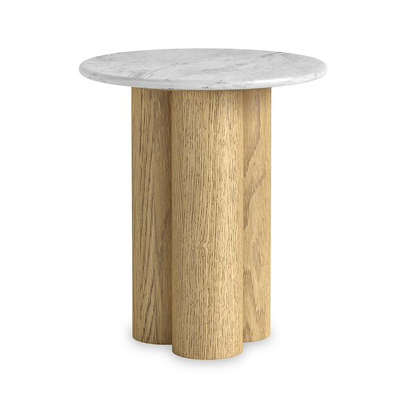 Nyssa Marble Top Columned Side Table