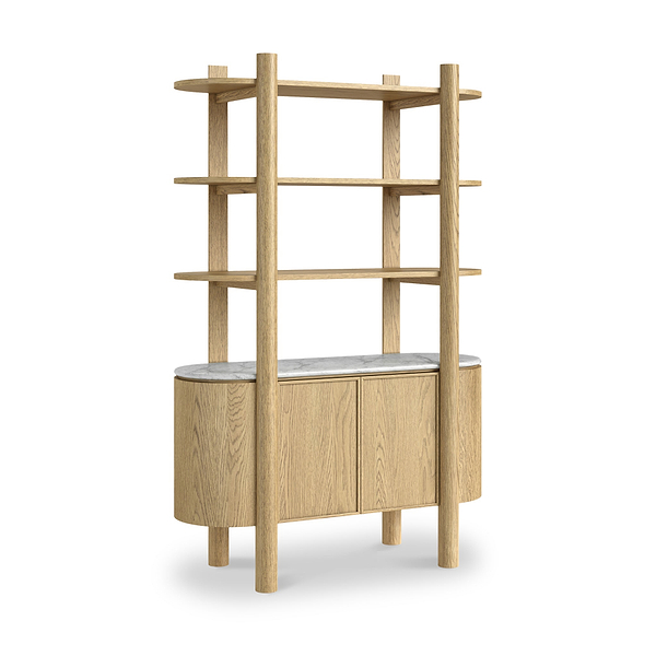 Nyssa Marble Top Bookcase