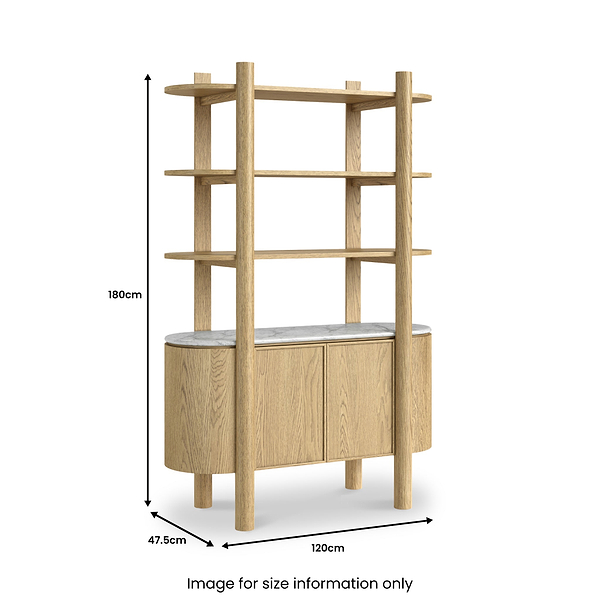Nyssa Marble Top Bookcase