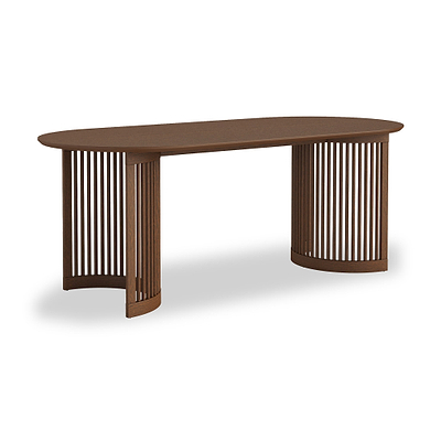 Shorwell Dark Oak Slatted Oval Dining Table