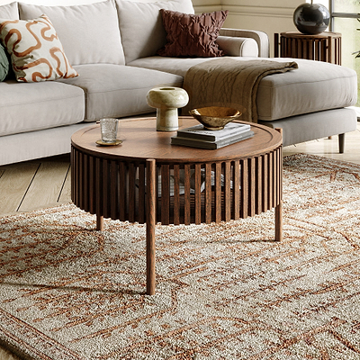 Shorwell Dark Oak Slatted Story 2 Door Coffee Table