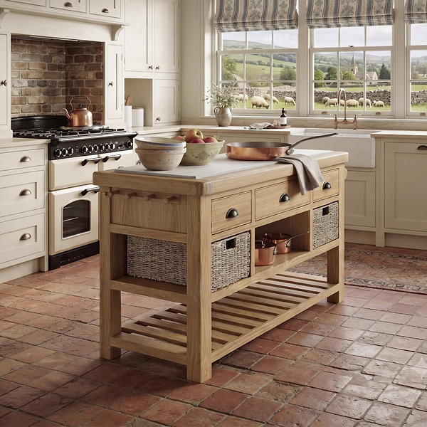 Portland Oak Large Kitchen Island