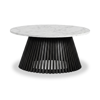 Shorwell Black & Marble 80cm Round Coffee Table