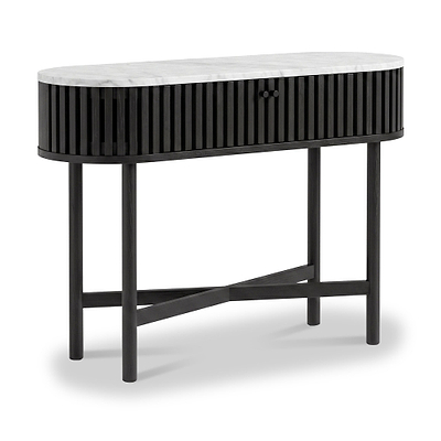 Shorwell Black & Marble Oval Console Table