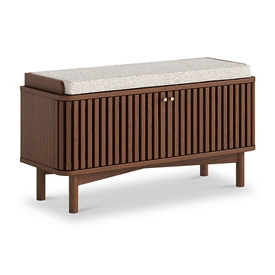 Shorwell Dark Oak Slatted Storage Bench