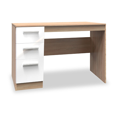 Blakely White & Light Oak 3 Drawer Storage Desk
