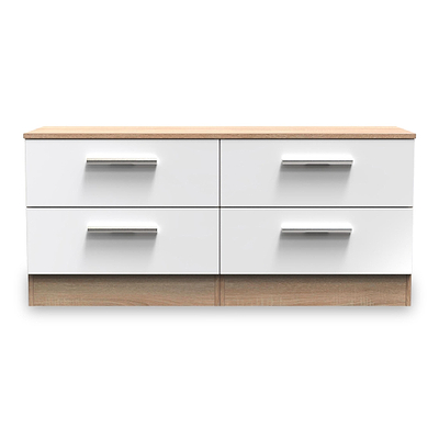 Blakely White & Light Oak 4 Drawer Storage Unit