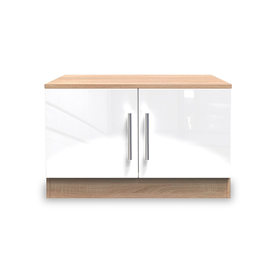 Blakely White & Light Oak Compact 2 Door TV Unit