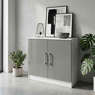 Blakely Grey and White 2 Door Cabinet