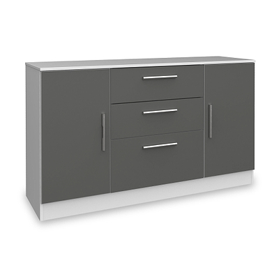 Blakely Grey and White 2 Door 3 Drawer Sideboard