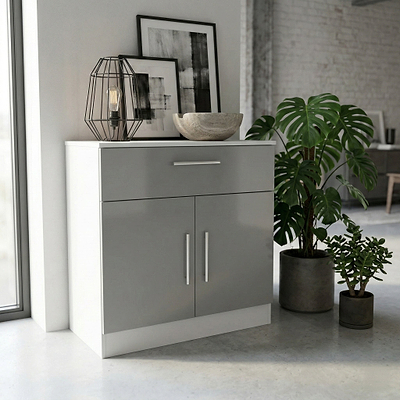 Blakely Grey and White 1 Drawer 2 Door Sideboard
