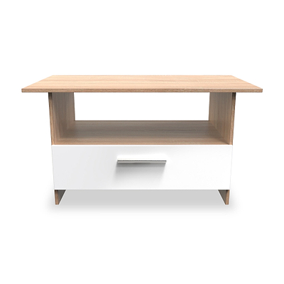 Blakely White & Light Oak 1 Drawer Coffee Table
