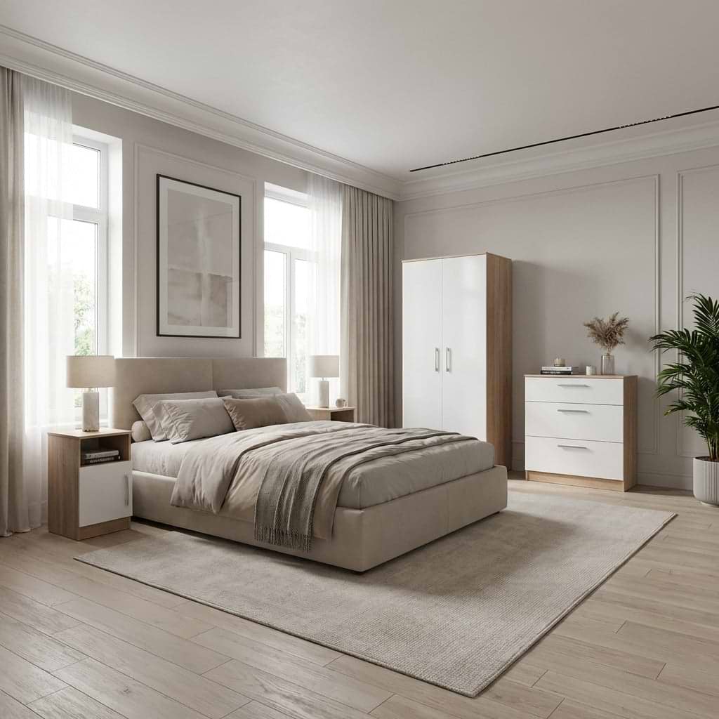 Blakely White & Light 4 Piece Bedroom Set