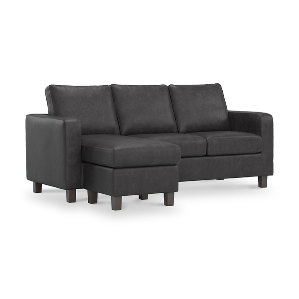 Cullen Faux Leather Reversible Chaise Sofa
