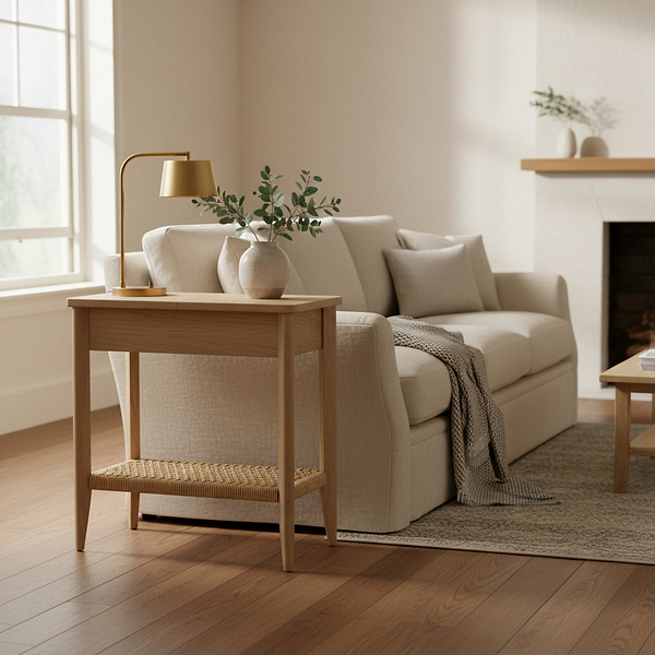 Harborough Oak Sofa Side Storage Table