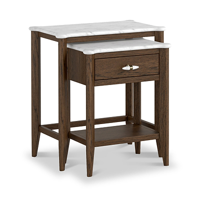 Hawthorne Dark Oak & Marble Nest of Tables
