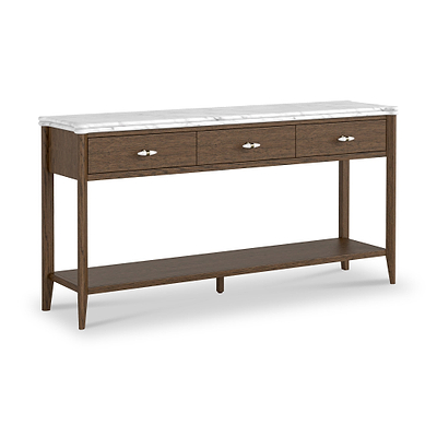 Hawthorne Dark Oak & Marble Large Console Table
