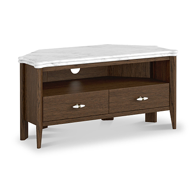 Hawthorne Dark Oak & Marble 100cm Corner TV Unit